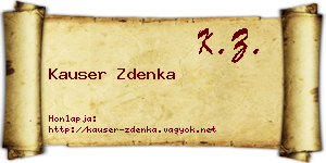 Kauser Zdenka névjegykártya